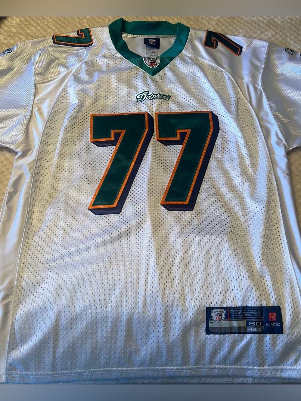 Reebok Miami Dolphins Jake Long #77 white NFL jersey